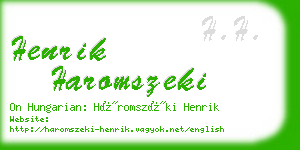 henrik haromszeki business card